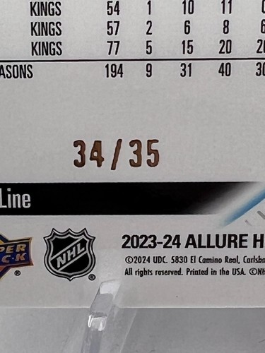Mikey Anderson - 2023-24 Upper Deck Allure #75 Blue Line /35 LA Kings SSP - Picture 3 of 3
