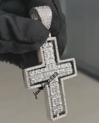 BLACK FRIDAY GIFT 3.5Ct D/VVS Moissanite Men's Rotate Cross Pendant 925 Silver