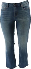 Lands' End Mid Rise Straight Leg Jeans Devoe Wash 18W 32 NWOT (889)