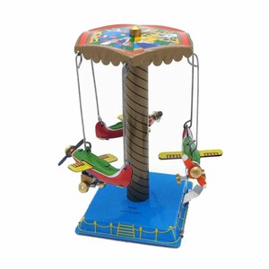 NICE-Children-Iron-Plane-Carousel-with-Wind-Up-Key-Kids-Tin-Toy-Collection-Gifts