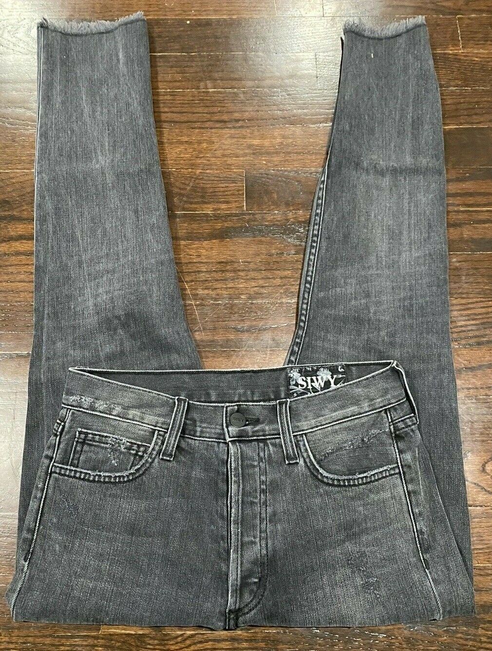 SIWY Los Angeles Waisted Jeans Size 26 Button Fly Raw Crop | eBay