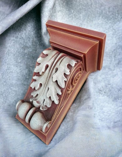 Oak Leaf Corbel x1 Shelf Dark Red beige brightened with gold - Picture 5 of 7