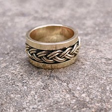 Handmade Byzantine Chain Band Ring, Braided Statement Ring, Celtic Weave Rings