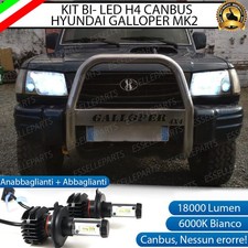 KIT LED H4 6000K HYUNDAI GALLOPER MK2 18000 LUMEN CANBUS 100% NO ERRORE 6000K