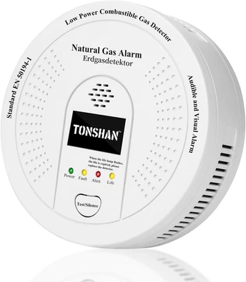 Rilevatore Gas Naturale Allarme Metano CH4 Rilevatore Perdite Gas 85dB Batteria Inclusa - Immagine 1 di 4