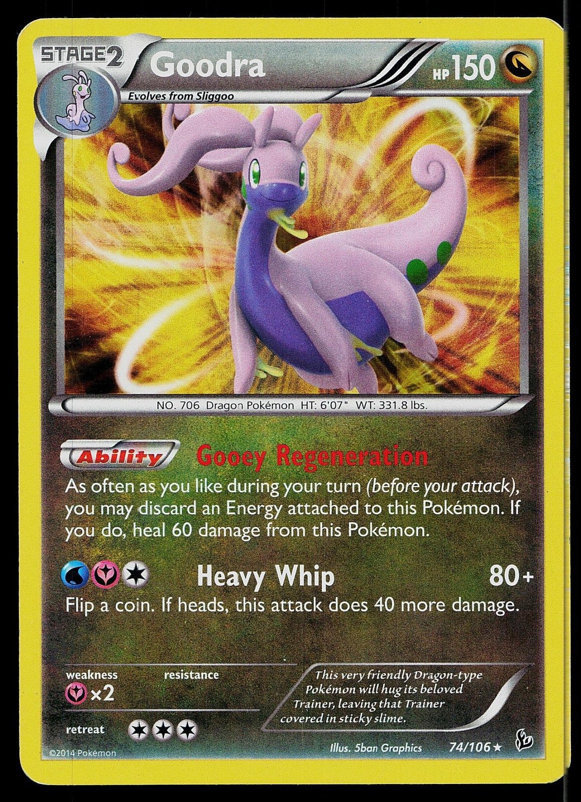 Pokemon Card Flashfire Goodra 74/106 Rare Holo