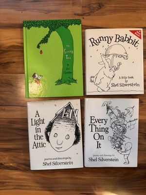 Shel Silverstein Lot Of 4 HC Light In Attic Everything On It Giving Tree w CD