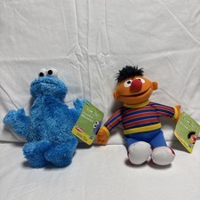 Playskool Sesame Street Ernie Cookie Monster 10 Plush NWT