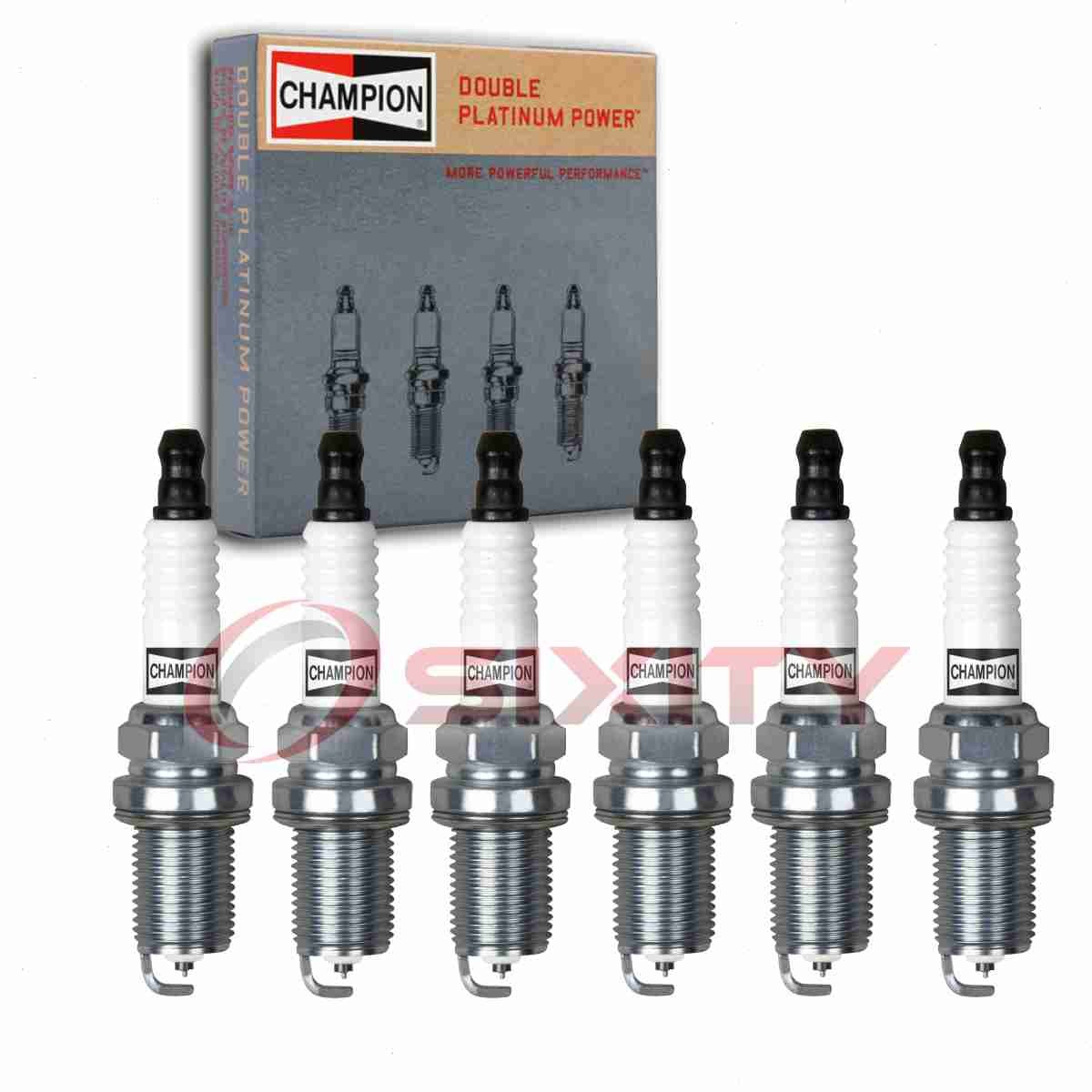 6 pc Champion Double Platinum Spark Plugs for 1992-1993 Toyota Camry 3.0L V6 vn