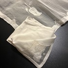 VTG MADIERA Style Organdy 34” Square Tablecloth 4 Napkins Appliqué White Linens — photo 3