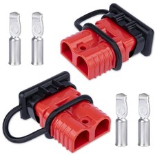 Anderson Connector 2 PCS 175 Amp 12V Quick Connect Plug Kit, 1/0 AWG Cable Red