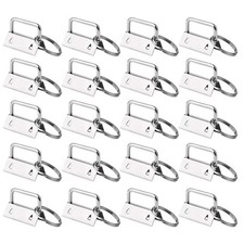 50 Sets Key Fob Hardware Key Fob Keychain Wristlet with Split Ring 1 Inch