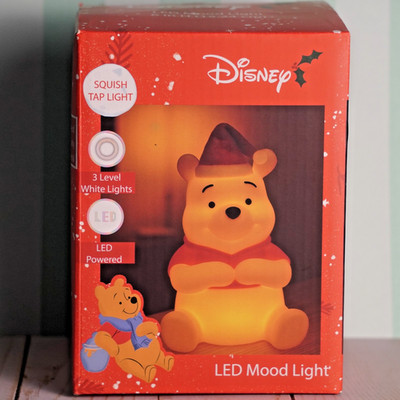 NEW Disney Winnie the Pooh Christmas Squishy Tap LED Mood Light Night Santa 