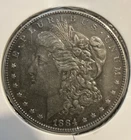1884-P Morgan Silver Dollar, EF Condition, 90% Silver, Dark Toned