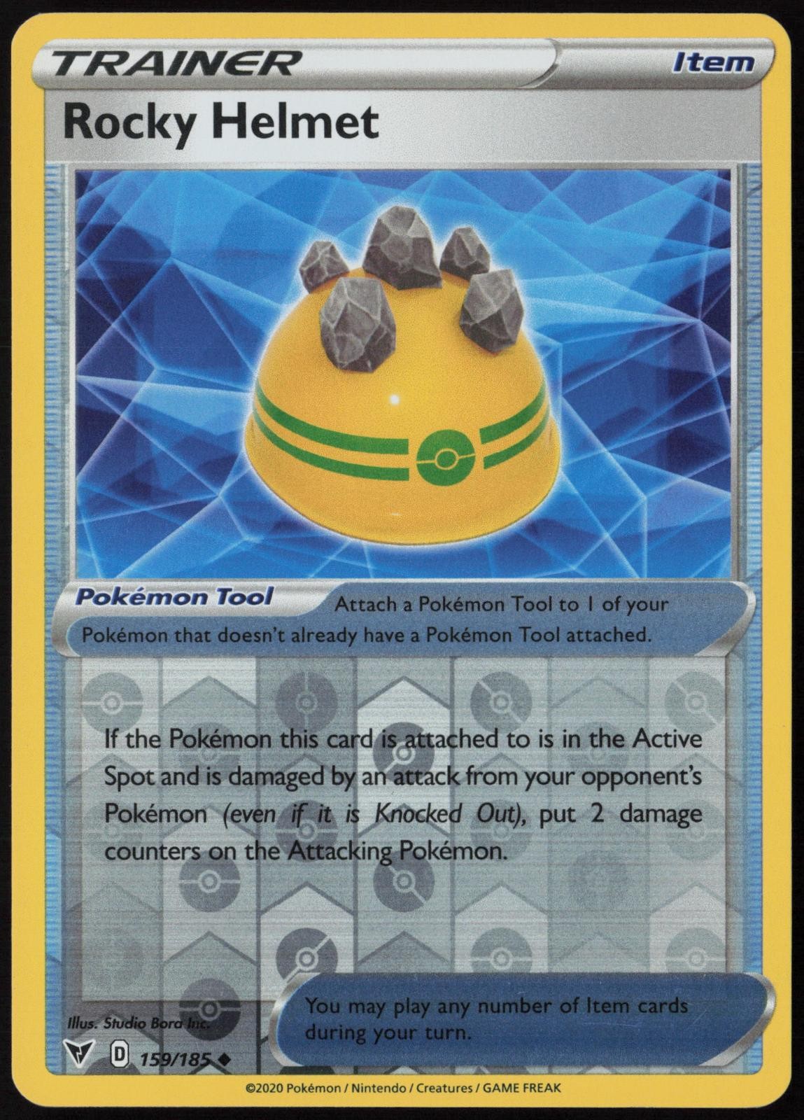 Rocky Helmet 159/185 Vivid Voltage Uncommon Reverse Holo Pokemon NM