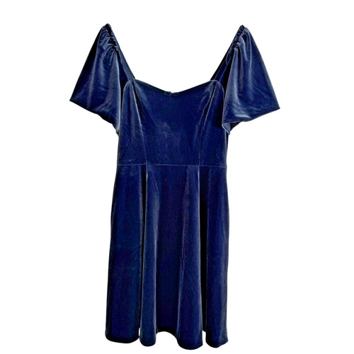NWT Draper James Shelly Mini Dress Velvet Nassau Navy Blue 4 Party Date Event