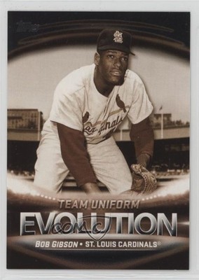 2019 Topps Evolution Of: Team Logos/Uniforms Black Yadier Molina Bob Gibson 18h5