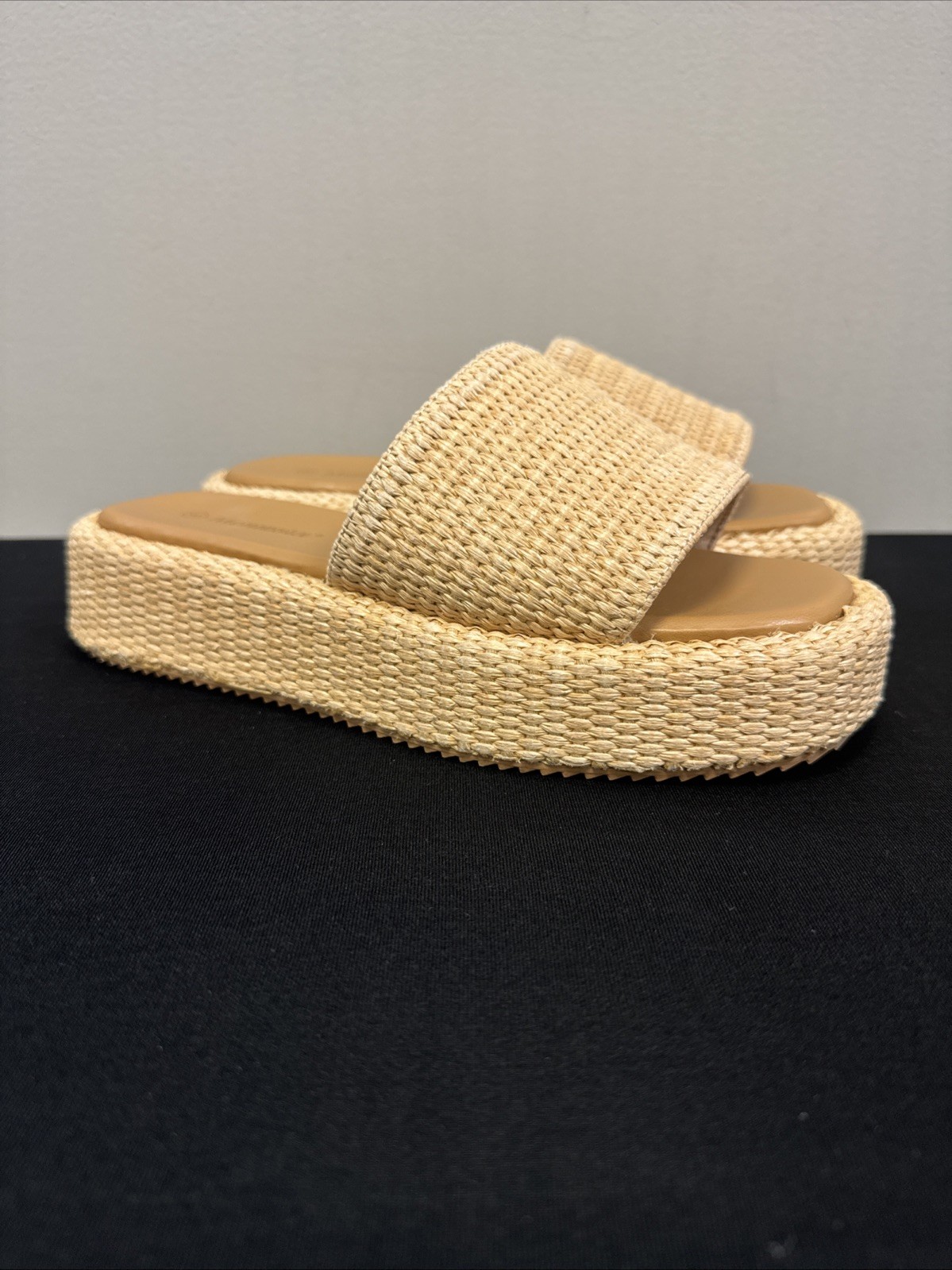 Monnovia Straw Wedge Sandal Women Size 8 M Clog Slip On Heels Shoes