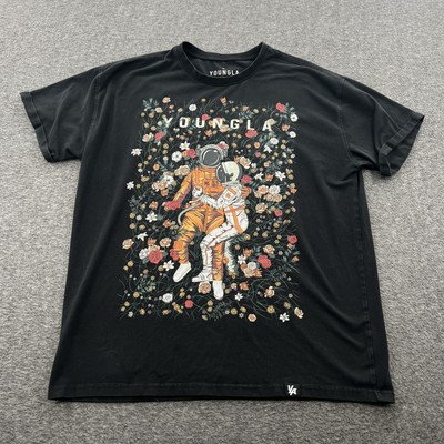 YoungLA Back to the Moon T Shirt Mens L Gym Crossfit Running Lifting Motion