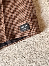 PRADA Wool Houndstooth Shorts Brown Size 38 M...