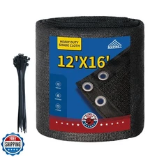 90% Garden Shade Cloth,12' x 16' Heavy Duty Mesh Tarp with Grommets, Garden P