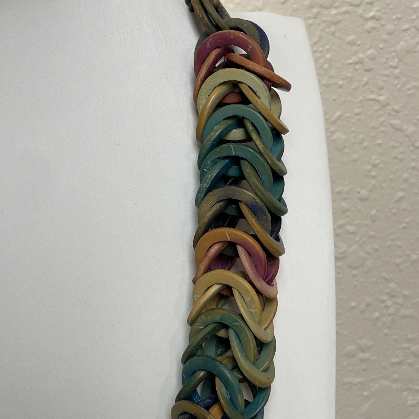 Vintage Coconut Shell Linked Statement Necklace B… - image 2