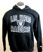 NFL Las Vegas Raiders Starter Men's Pullover Hoodie Sweatshirt Black Silver NWT
