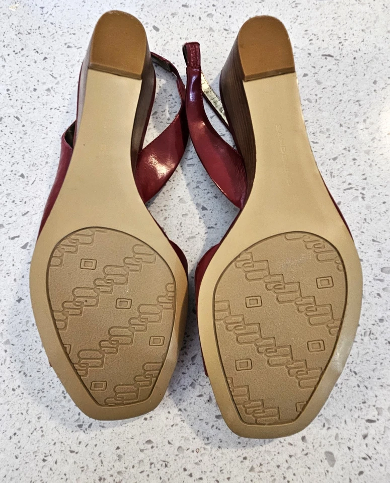 Bandolino 露跟楔形凉鞋。 红色唇膏 11M 码 — 第 4/4 张图片