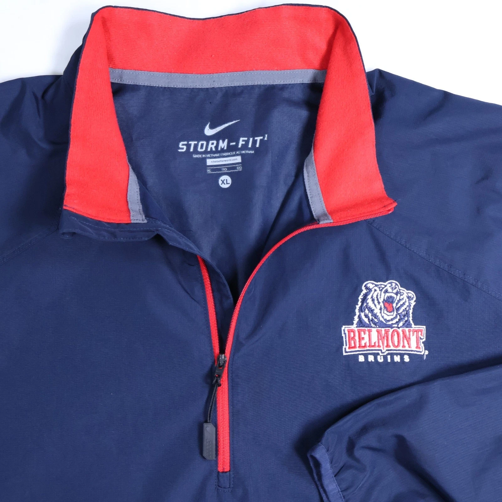 Nike Storm-Fit Belmont Bruins 1/2 Zip Woven Jacket Mens XL Navy Blue