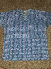S.C.R.U.B.S. Womens One Pocket Medical Scrub Top Print Medium