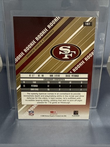 2004 Leaf Rookies & Stars Longevity Rookie /999 Shawntae Spencer #187 RC - Picture 2 of 2