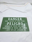 Vintage 1930's Porcelain High Voltage Sign Los Angeles 14x8