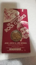 ROCK CLASSICS MEDALLION/COIN JOPLIN..HENDRIX, RARE!! W/ Protection Plan Insert