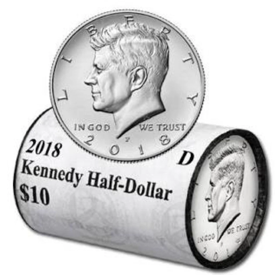 2018 D Kennedy medio dólar NIFC lote de 100 (5 rollos de 20) "D" como nuevo Foto 4 de 4