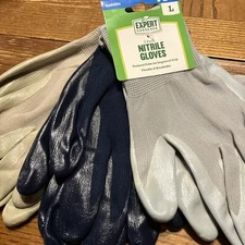 Expert Gardener 3 pairs Nitrile Gloves Textured Palm Improved Grip Breathable