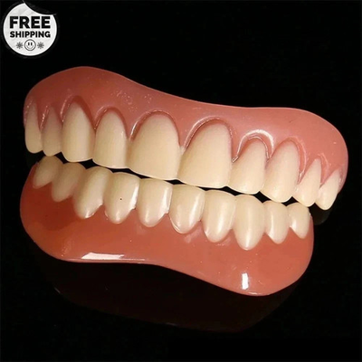 #ad #ad Silicone False Teeth Upper amp; Lower Smile Dental Veneers Dentures False Tooth $4.99