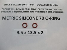 9.5mm ID x 13.5mm OD x 2mm thick SILICONE O-ring. Quan 2.
