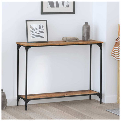 Konsolentisch Altholz 101x30,5x75cm Technikholzplatte Stahlgestell matt Regal