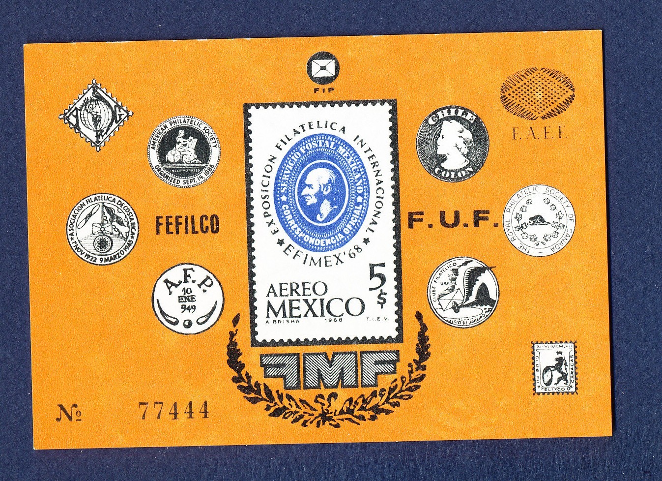 (96) - MEXICO - Scott C345 - MNH S/S - Stamp exhibition  1968