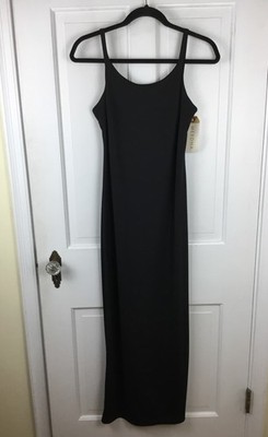 Merona Black Maxi Dress Womens Size XS Basic Black Tank Dress Bottom Slit NWT