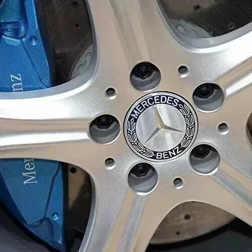 4PCS Fit For Mercedes Benz A B C GLK Class Front Alloy Wheel Centre Caps Emblem Foto 4 de 4