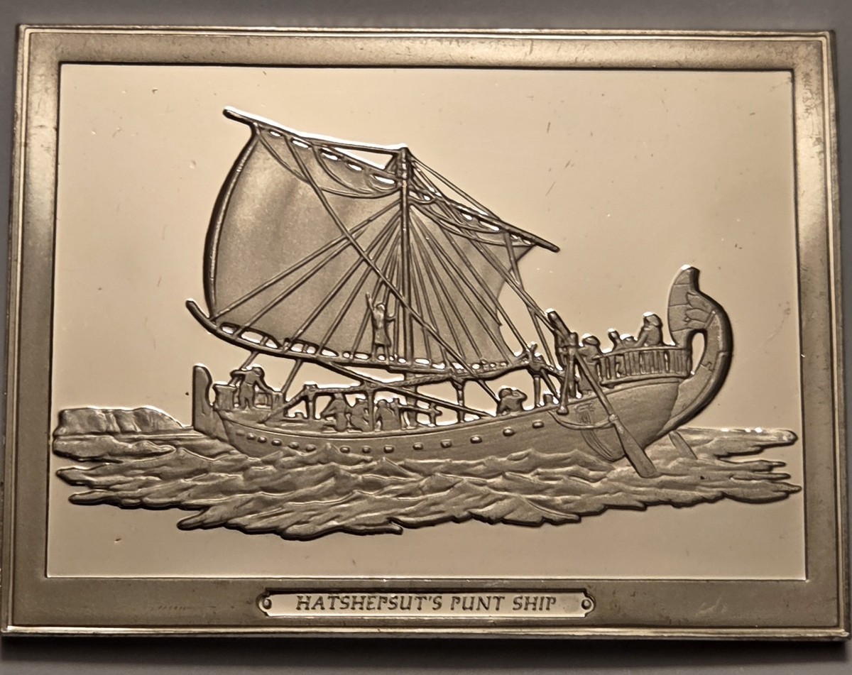 銀製　 超緻密な銀細工のポルトガル船　ビンテージ 1973 3.12oz Silver Bar Franklin Mint 