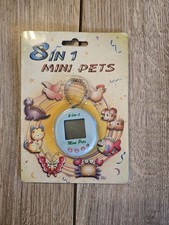 8 in 1 Mini Pets Toy Virtual Electronic Game Collectible Vintage 1997 Sky Blue
