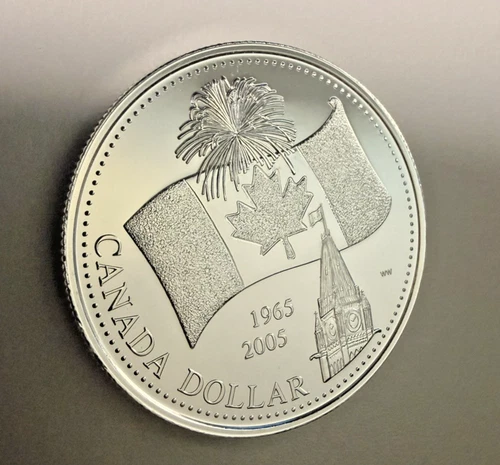 Royal Canada Mint 1 Dollar 2005 Canadian Flag Silver Proof Coin