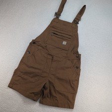 Carhartt Women s XS Brown Relaxed Fit Shortalls Bib Overall Shorts