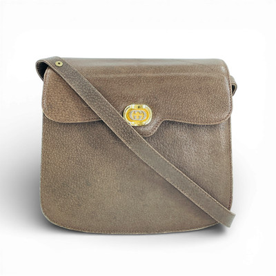Echte GUCCI GG Leder Taupe Vintage Damen Schultertasche JW400