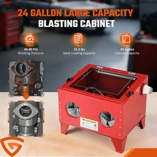 Bench Top Sand Blasting 90L Cabinet Sand Blaster Abrasive Grit Shot Blast LED