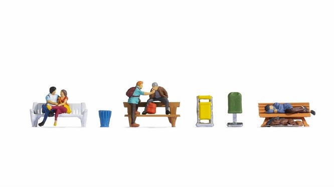 NOCH 15238 - 1/87 / H0 People On Benches - New