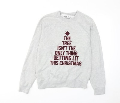 Save the People Damen Pullover Sweatshirt grau Baumwolle Größe S Pulli