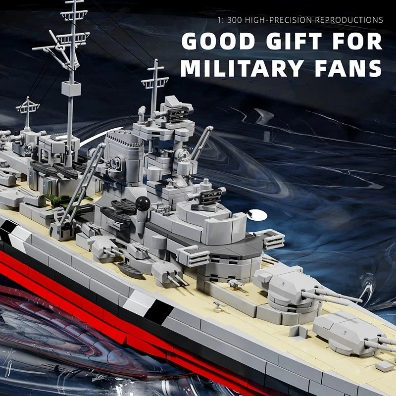 Bismarck Battleship Building Blocks – 2686PCS Warship Model Christmas Gift Set - Image 3 of 4